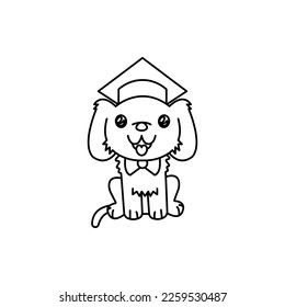 Dog Cartoon  vector illustration template for Coloring book. Drawing lesson for children	