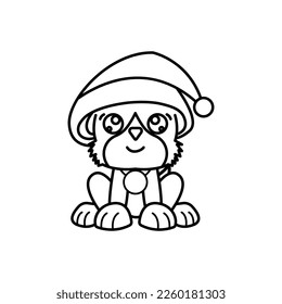 Dog Cartoon  vector illustration template for Coloring book. Drawing lesson for children	