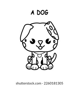 Dog Cartoon  vector illustration template for Coloring book. Drawing lesson for children	