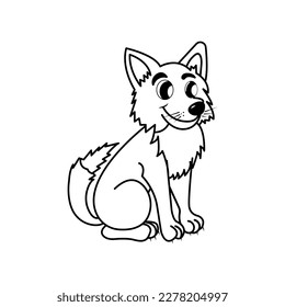 Dog Cartoon vector illustration template for Coloring book Drawing lesson for children