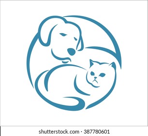 dog and cat abstract circle