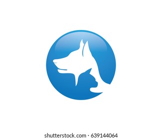 Dog and cat animal logo