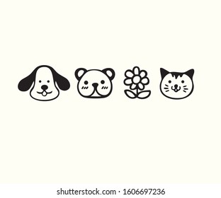  dog and cat best friends. Happy friendship day. Vector illustration.
