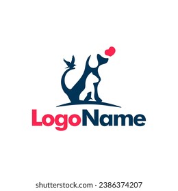 dog cat bird vector pet logo simple minimalist geometric