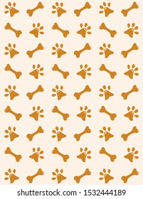 Dog cat Bones Seamless Pattern Cartoon Illustration