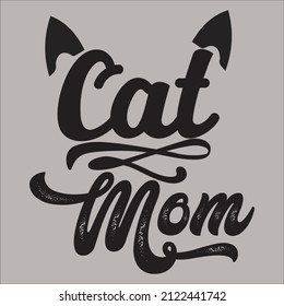 Dog, Cat, Boxer and Birthday Mom Beautiful greeting scratched calligraphy black text and gold graphics. Pet mom quote. 