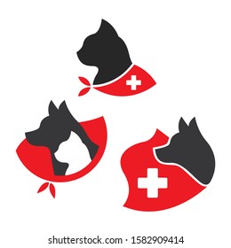 dog and cat care logo vector