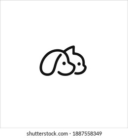 Dog And Cat Care Symbol Logo. Vector Illustration.