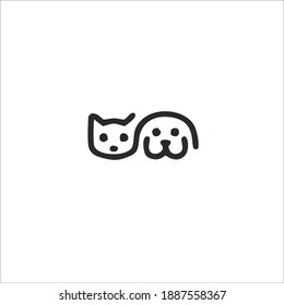 Dog And Cat Care Symbol Logo. Vector Illustration.