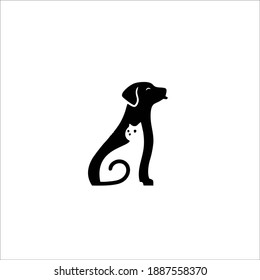 Dog And Cat Care Symbol Logo. Vector Illustration.