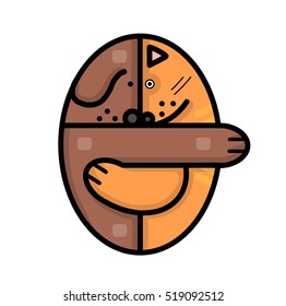 Dog Cat Cute Friend Vector