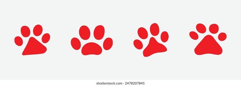 Dog or cat cute paw print vector illustration. Best used for pet care, pet-friendly logo. Paw icon. Eps 10.
