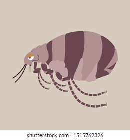 dog and cat flea, germ, pet pest control concept, flat character design clip art vector illustration cartoon sign logo