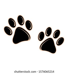 Dog or cat footprint icon on a white background