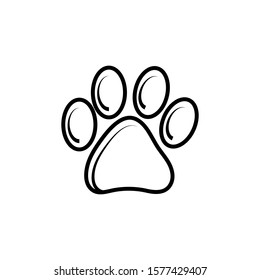 Dog or cat footprint icon on a white background