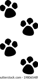 Dog or cat footprint silhouette