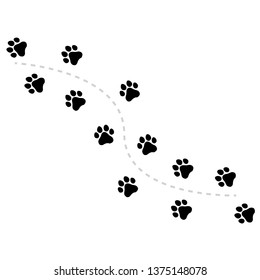 Dog or cat footprint vector icon for animal apps and websites isolated on white background. 