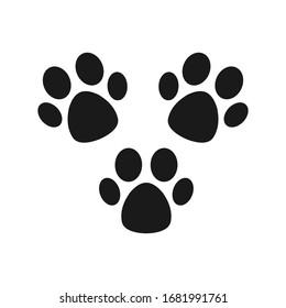 Dog or cat footprint vector icon illustration, animal f paw print isolated on white background