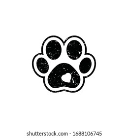 Vektorillustration des Hundes oder der Katze Symbol, Tierpfotendruck einzeln auf weißem Hintergrund
