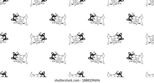 dog cat french bulldog seamless pattern vector kitten calico sleeping cartoon tile background repeat wallpaper scarf isolated illustration design