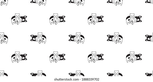 dog cat french bulldog seamless pattern vector kitten calico sleeping cartoon tile background repeat wallpaper scarf isolated illustration doodle design