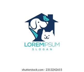 dog and cat, fur, happy, illustration, kitten, kitty, logo, love, paw, pet, puppy, shop, sitting, small, vector, veterinarian, veterinary, pet logo, pet care, pet love 
