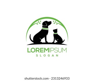 dog and cat, fur, happy, illustration, kitten, kitty, logo, love, paw, pet, puppy, shop, sitting, small, vector, veterinarian, veterinary, pet logo, pet care, pet love 

