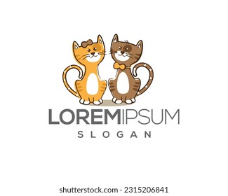dog and cat, fur, happy, illustration, kitten, kitty, logo, love, paw, pet, puppy, shop, sitting, small, vector, veterinarian, veterinary, pet logo, pet care, pet love 
