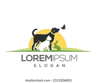 dog and cat, fur, happy, illustration, kitten, kitty, logo, love, paw, pet, puppy, shop, sitting, small, vector, veterinarian, veterinary, pet logo, pet care, pet love 