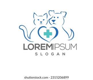 dog and cat, fur, happy, illustration, kitten, kitty, logo, love, paw, pet, puppy, shop, sitting, small, vector, veterinarian, veterinary, pet logo, pet care, pet love 