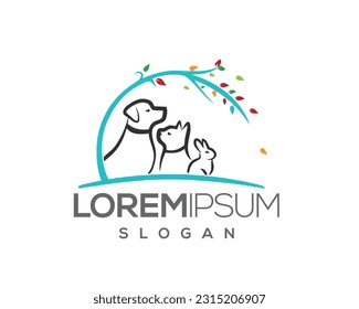 dog and cat, fur, happy, illustration, kitten, kitty, logo, love, paw, pet, puppy, shop, sitting, small, vector, veterinarian, veterinary, pet logo, pet care, pet love 