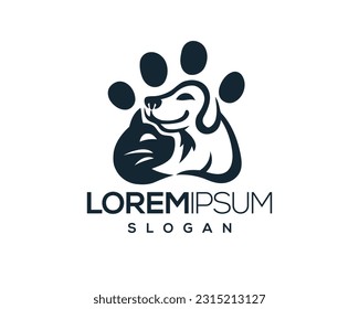 dog and cat, fur, happy, illustration, kitten, kitty, logo, love, paw, pet, puppy, shop, sitting, small, vector, veterinarian, veterinary, pet logo, pet care, pet love 