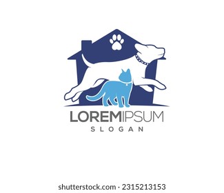 dog and cat, fur, happy, illustration, kitten, kitty, logo, love, paw, pet, puppy, shop, sitting, small, vector, veterinarian, veterinary, pet logo, pet care, pet love 