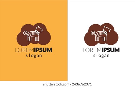 dog and cat, fur, happy, illustration, kitten, kitty, logo, love, paw, pet, puppy, shop, sitting, small, vector