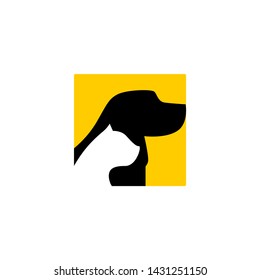 Dog Cat Head Logo Square