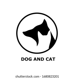 Dog and cat icon logo template vector illustration isolated on white. Pet shop design