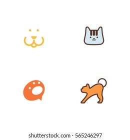 Dog Cat Icon Logo Vector Set Element