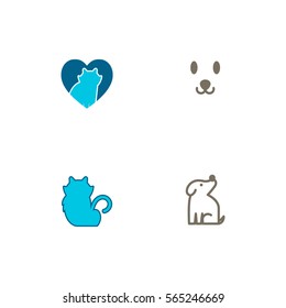 Dog And Cat Icon Logo Vector Set Element