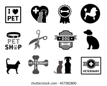 Dog Cat Icon Dog Cat Veterinary Stock Vector (Royalty Free) 457382800 ...