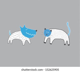 Dog and Cat illustration