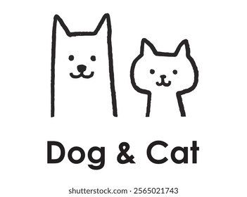 Dog and Cat Illustration Se vector material