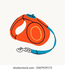 Dog or cat leash. Pet shop, veterinary shop supplies, pet care, toys, accessories for cats, dogs. Hand drawn modern Vector illustration. Isolated design element. Logo, icon, sticker, print template