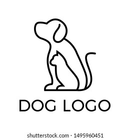 Dog and cat line logo template for your company.
