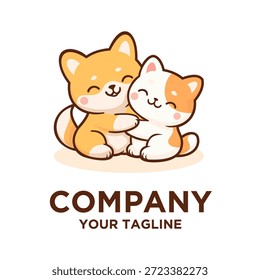 Perro y gato Logo Vector Abstractas Diseños