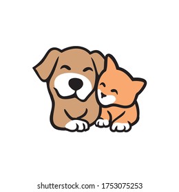 Dog and Cat Logo Cartoon Character. Logo template made on Animals or 
pets theme with simple contents. Unique cartoon design for blog, 
hotel, pet shop, veterinary clinic, etc