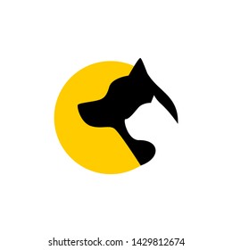 Dog and Cat Logo Circle