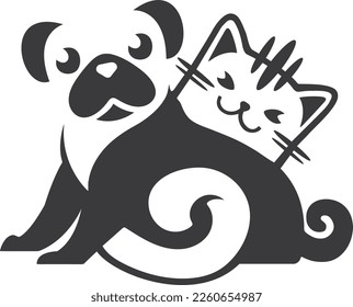 dog and cat logo design