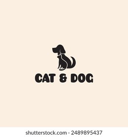 Hund und Katze Logo Design.