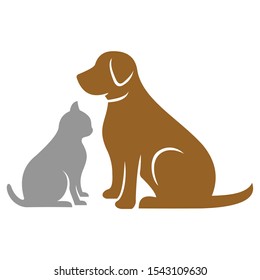 Dog and cat logo design. pet care logo design template