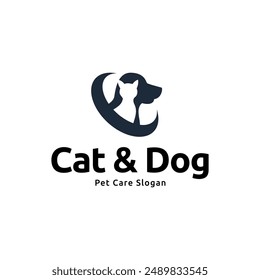 Dog and cat logo design. pet care concept element